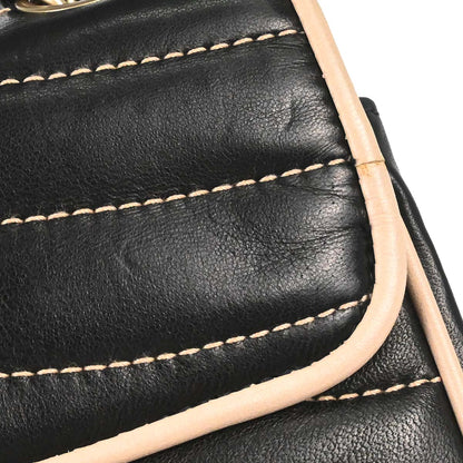 Chanel 2003-2004 Black Lambskin Chevron Single Flap Shoulder Bag