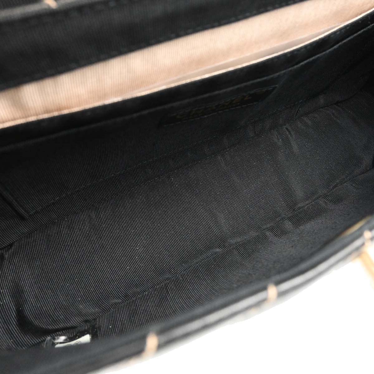 Chanel 2003-2004 Black Lambskin Chevron Single Flap Shoulder Bag