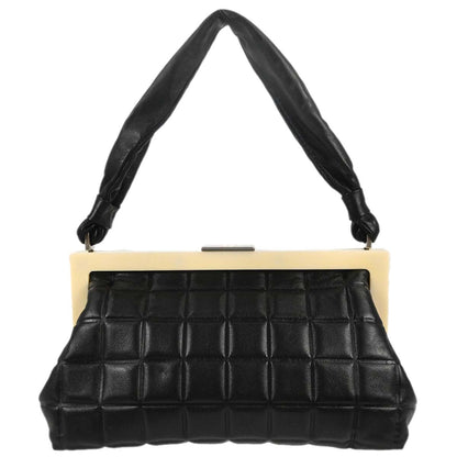Chanel 2002-2003 Black Lambskin Choco Bar Handbag