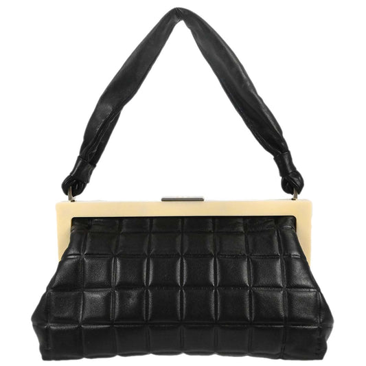 Chanel 2002-2003 Black Lambskin Choco Bar Handbag
