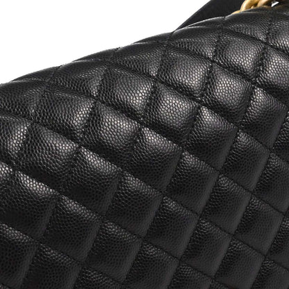 Boy Chanel Black Caviar Skin Medium Chain Shoulder Bag