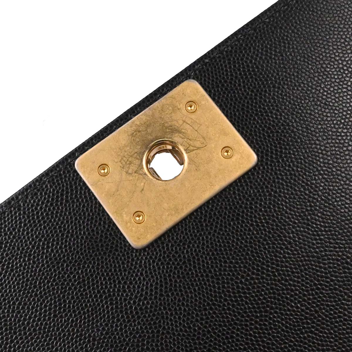 Boy Chanel Black Caviar Skin Medium Chain Shoulder Bag