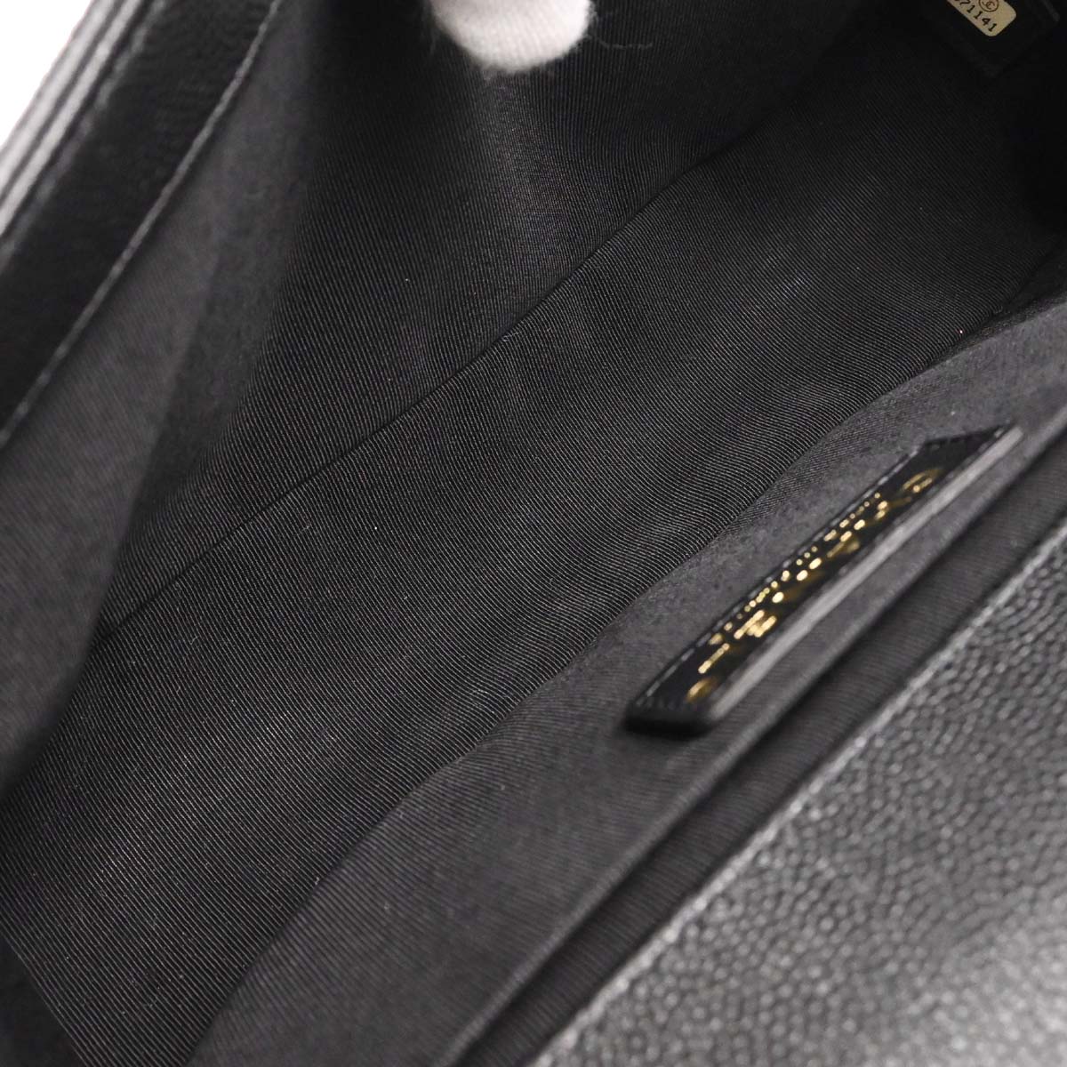 Boy Chanel Black Caviar Skin Medium Chain Shoulder Bag