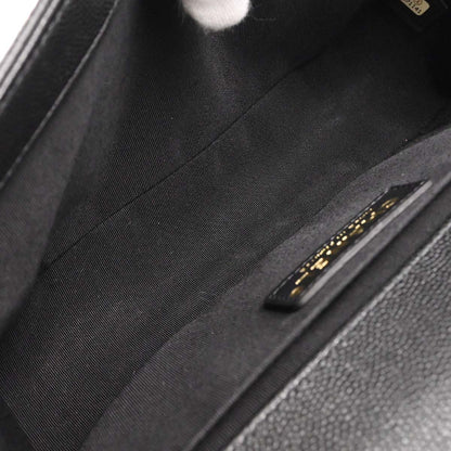 Boy Chanel Black Caviar Skin Medium Chain Shoulder Bag