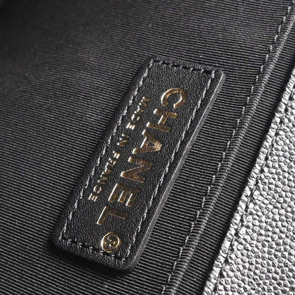 Boy Chanel Black Caviar Skin Medium Chain Shoulder Bag