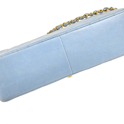Chanel 1991-1994 Light Blue Lambskin Medium Diana Shoulder Bag