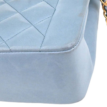 Chanel 1991-1994 Light Blue Lambskin Medium Diana Shoulder Bag