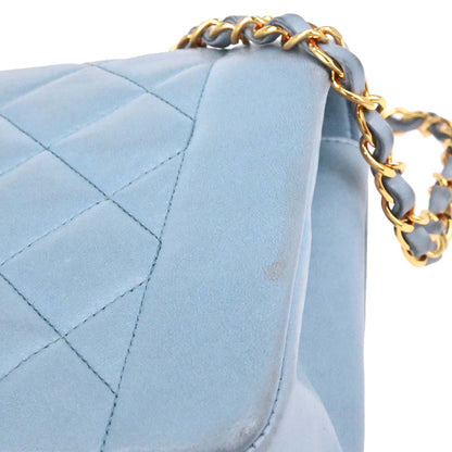 Chanel 1991-1994 Light Blue Lambskin Medium Diana Shoulder Bag