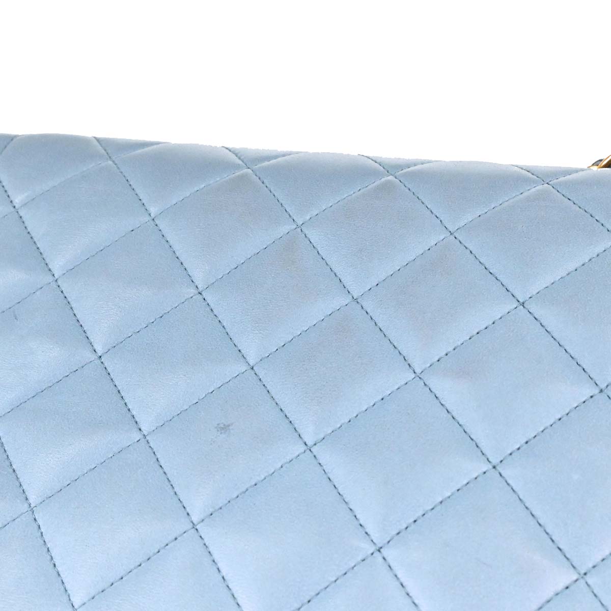 Chanel 1991-1994 Light Blue Lambskin Medium Diana Shoulder Bag