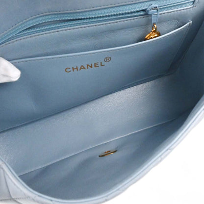 Chanel 1991-1994 Light Blue Lambskin Medium Diana Shoulder Bag
