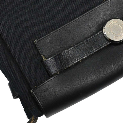 Hermes Black Natural Toile Officier GM Herbag TPM 2 in 1 Shoulder Bag