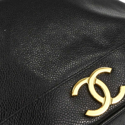 Chanel 1996-1997 Black Caviar Skin Triple CC Drawstring Shoulder Bag