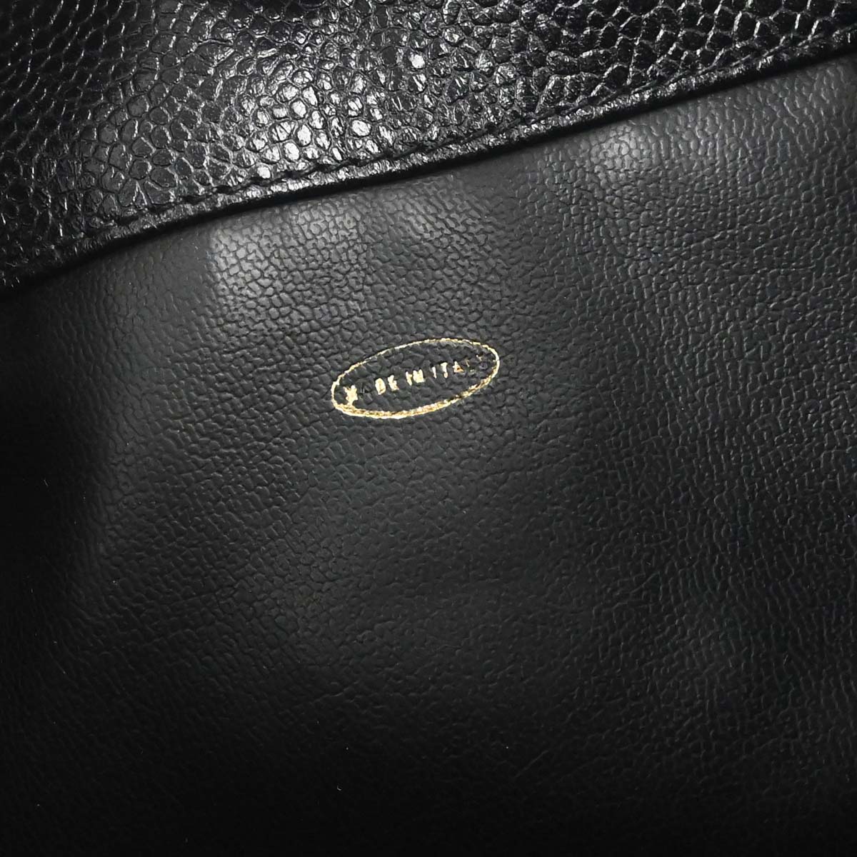Chanel 1996-1997 Black Caviar Skin Triple CC Drawstring Shoulder Bag