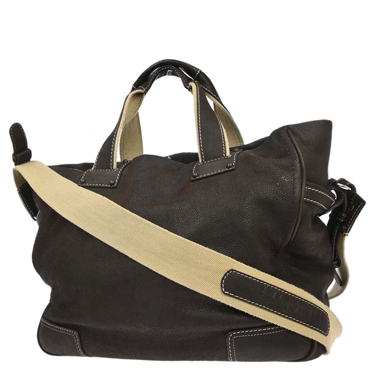 Loewe * Brown Leather Anagram 2way Shoulder Tote Bag