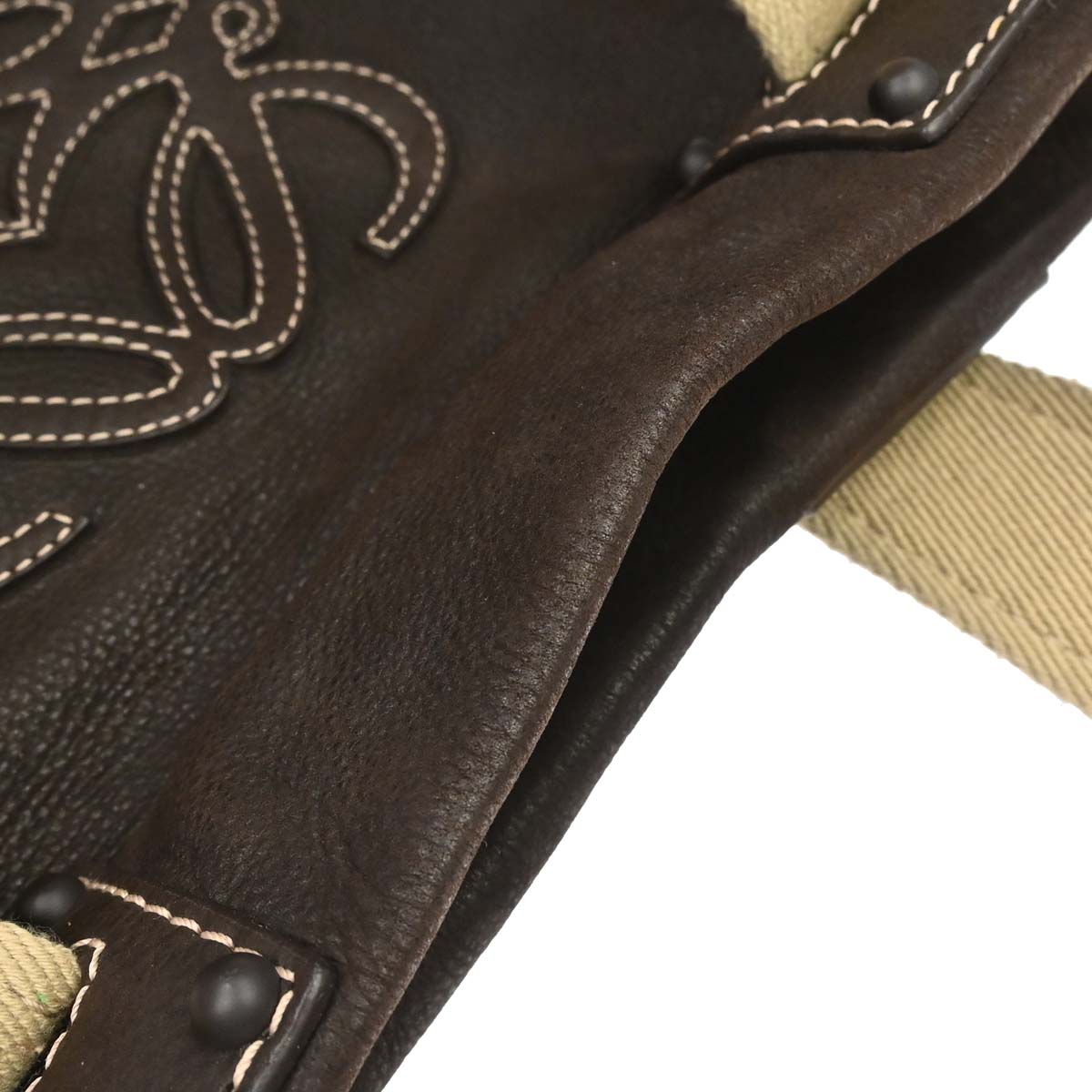 Loewe * Brown Leather Anagram 2way Shoulder Tote Bag