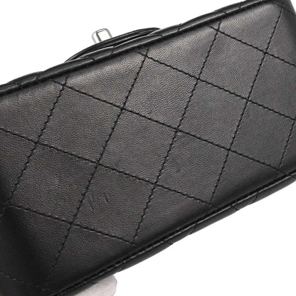 Chanel Black Lambskin Mini Classic Square Flap Shoulder Bag 17