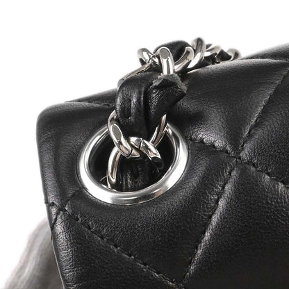 Chanel Black Lambskin Mini Classic Square Flap Shoulder Bag 17