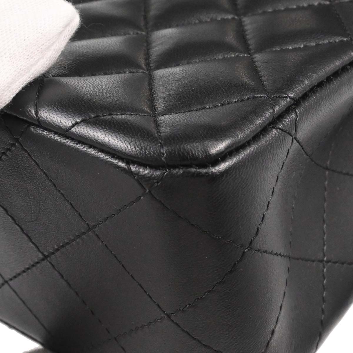 Chanel Black Lambskin Mini Classic Square Flap Shoulder Bag 17