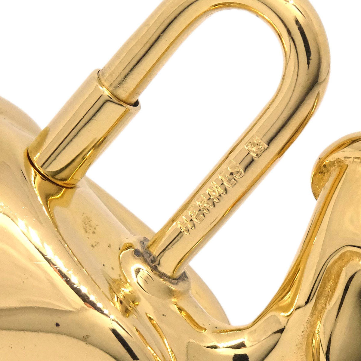 Hermes Pelican Motif 1992 Limited Cadena Padlock Gold Bag Charm