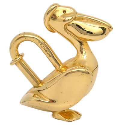 Hermes Pelican Motif 1992 Limited Cadena Padlock Gold Bag Charm