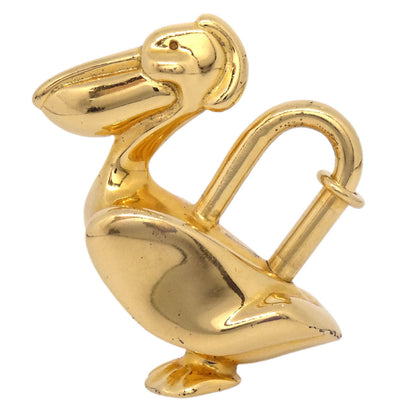 Hermes Pelican Motif 1992 Limited Cadena Padlock Gold Bag Charm