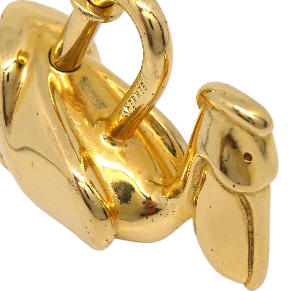 Hermes Pelican Motif 1992 Limited Cadena Padlock Gold Bag Charm