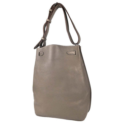Hermes Etoupe Gray Taurillon Clemence So Kelly 26 Shoulder Bag