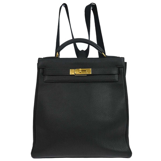Hermes Black Togo Kelly A Dos GM Backpack