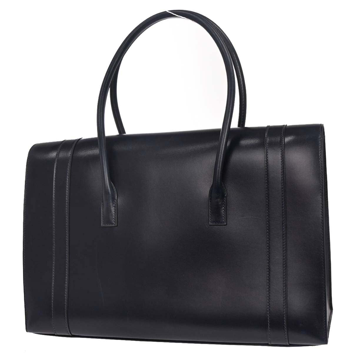 Hermes Blue Indigo Box Calf Drag 2 37 Handbag