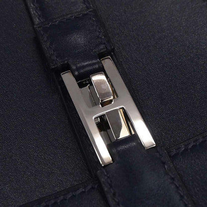 Hermes Blue Indigo Box Calf Drag 2 37 Handbag