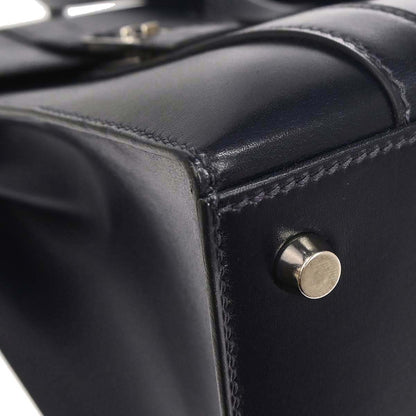 Hermes Blue Indigo Box Calf Drag 2 37 Handbag