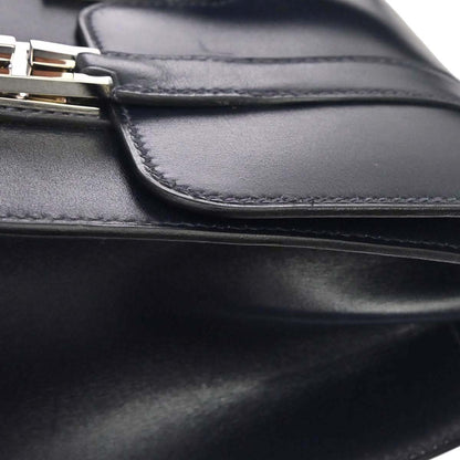 Hermes Blue Indigo Box Calf Drag 2 37 Handbag