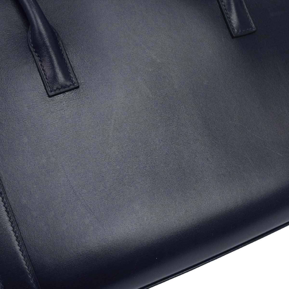 Hermes Blue Indigo Box Calf Drag 2 37 Handbag