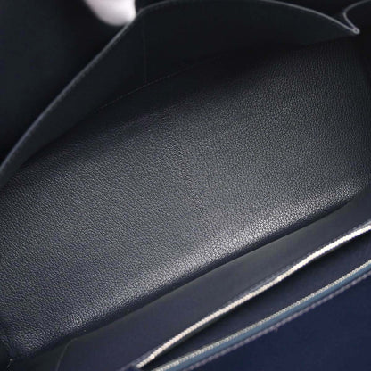 Hermes Blue Indigo Box Calf Drag 2 37 Handbag