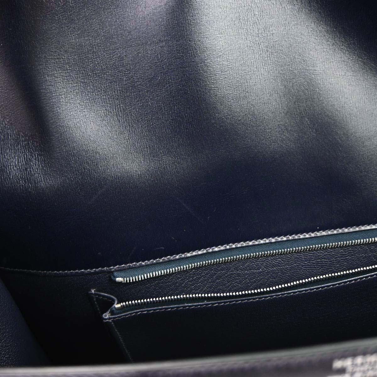 Hermes Blue Indigo Box Calf Drag 2 37 Handbag