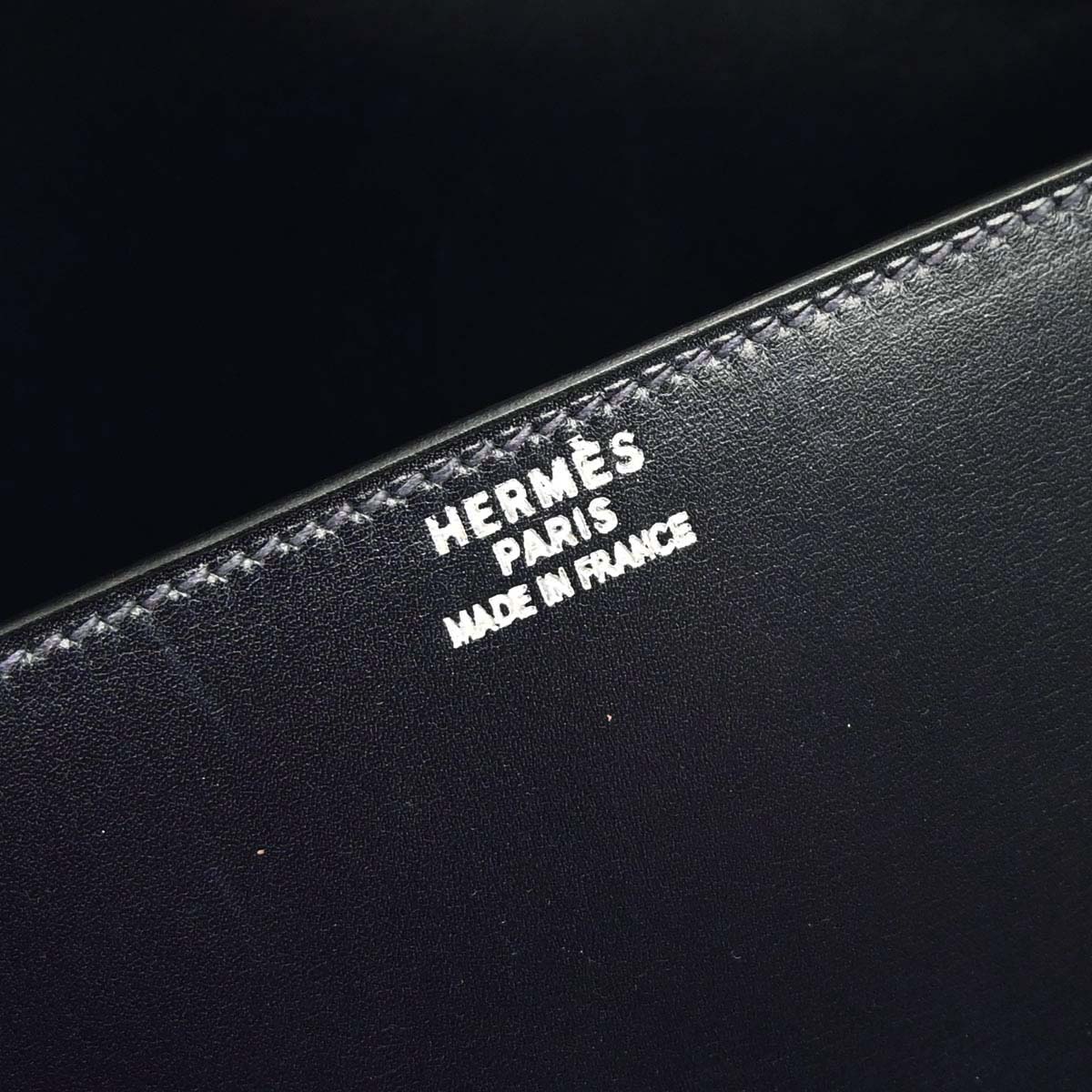 Hermes Blue Indigo Box Calf Drag 2 37 Handbag