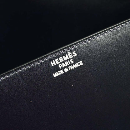 Hermes Blue Indigo Box Calf Drag 2 37 Handbag