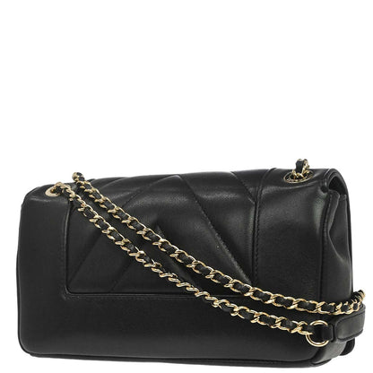 Chanel Black Lambskin Chevron Mademoiselle Flap Shoulder Bag
