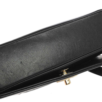 Chanel Black Lambskin Chevron Mademoiselle Flap Shoulder Bag
