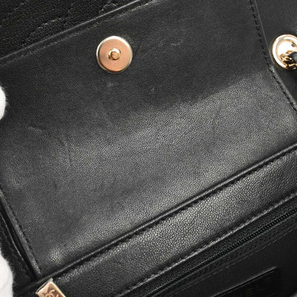Chanel Black Lambskin Chevron Mademoiselle Flap Shoulder Bag