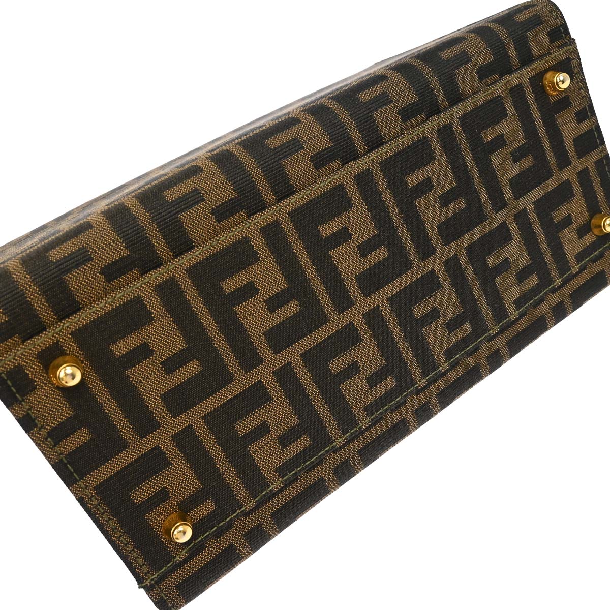 Fendi Brown Canvas Leather Zucca 2way Shoulder Vanity Handbag