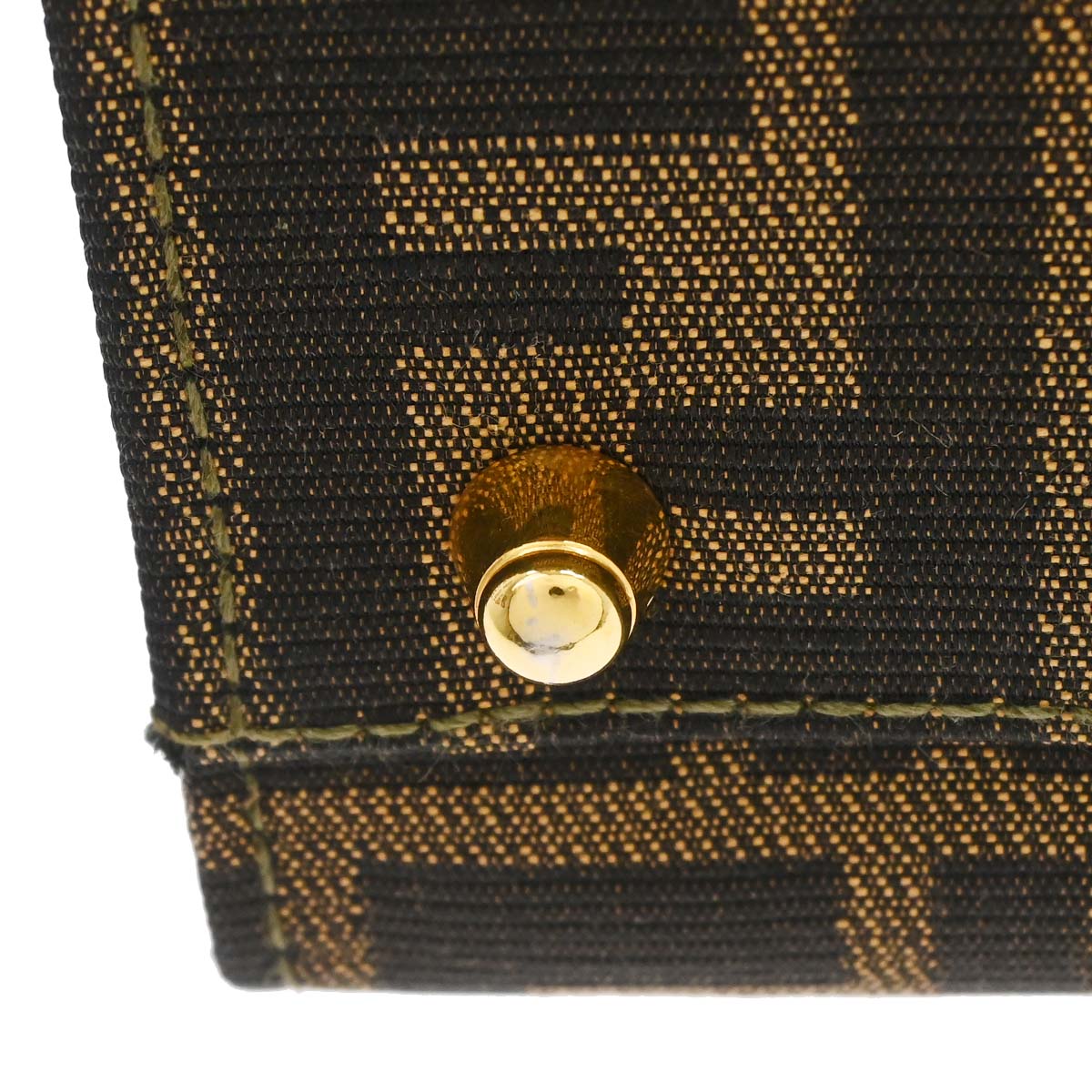Fendi Brown Canvas Leather Zucca 2way Shoulder Vanity Handbag