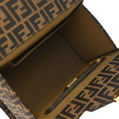 Fendi Brown Canvas Leather Zucca 2way Shoulder Vanity Handbag
