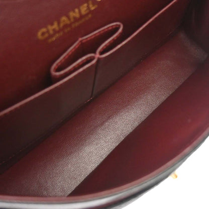 Chanel 2014 Black Caviar Skin Medium Classic Double Flap Shoulder Bag