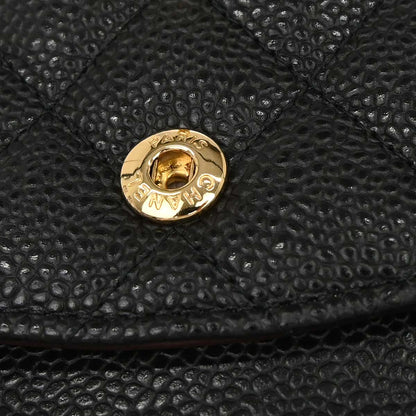 Chanel 2014 Black Caviar Skin Medium Classic Double Flap Shoulder Bag