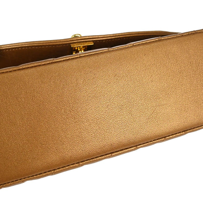 Chanel 1991-1994 Metallic Bronze Lambskin Small Diana Shoulder Bag