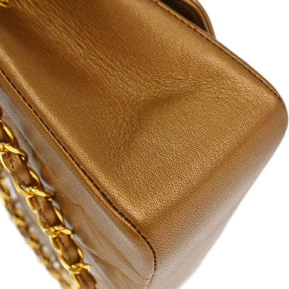 Chanel 1991-1994 Metallic Bronze Lambskin Small Diana Shoulder Bag