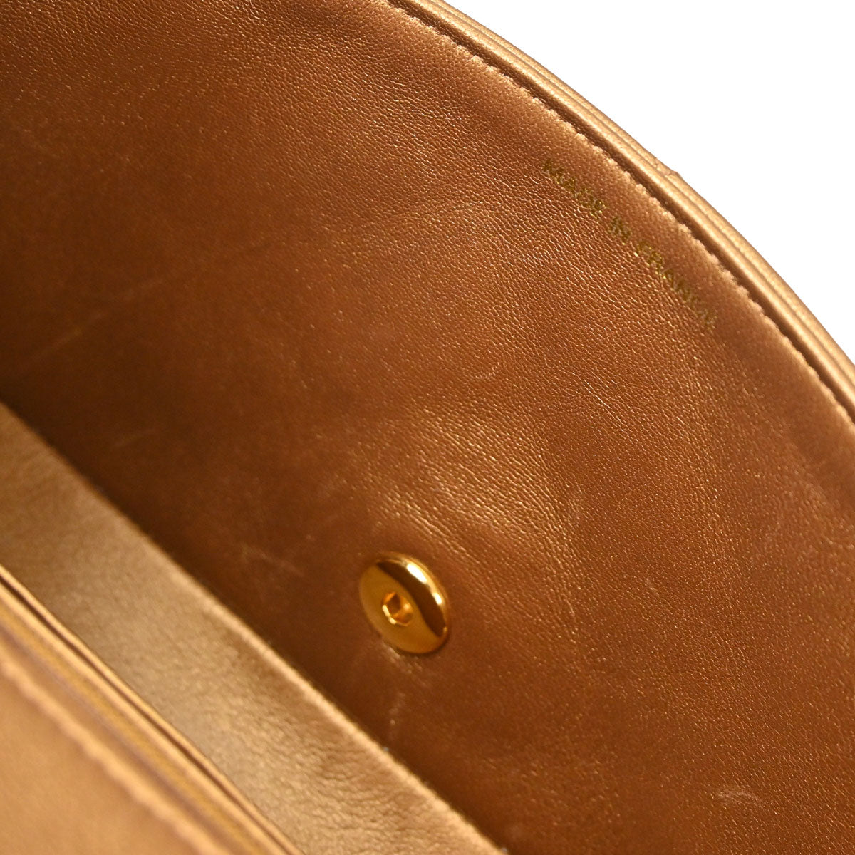 Chanel 1991-1994 Metallic Bronze Lambskin Small Diana Shoulder Bag