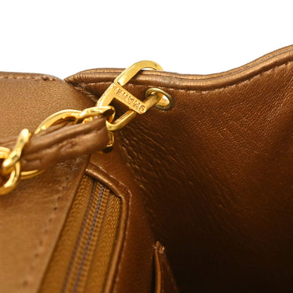 Chanel 1991-1994 Metallic Bronze Lambskin Small Diana Shoulder Bag