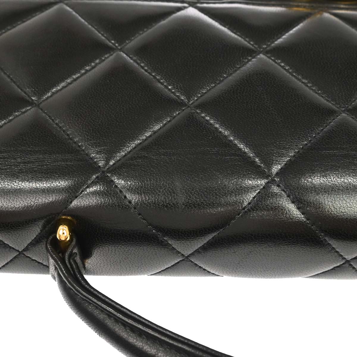 Chanel 1996-1997 Black Lambskin Briefcase Business Handbag